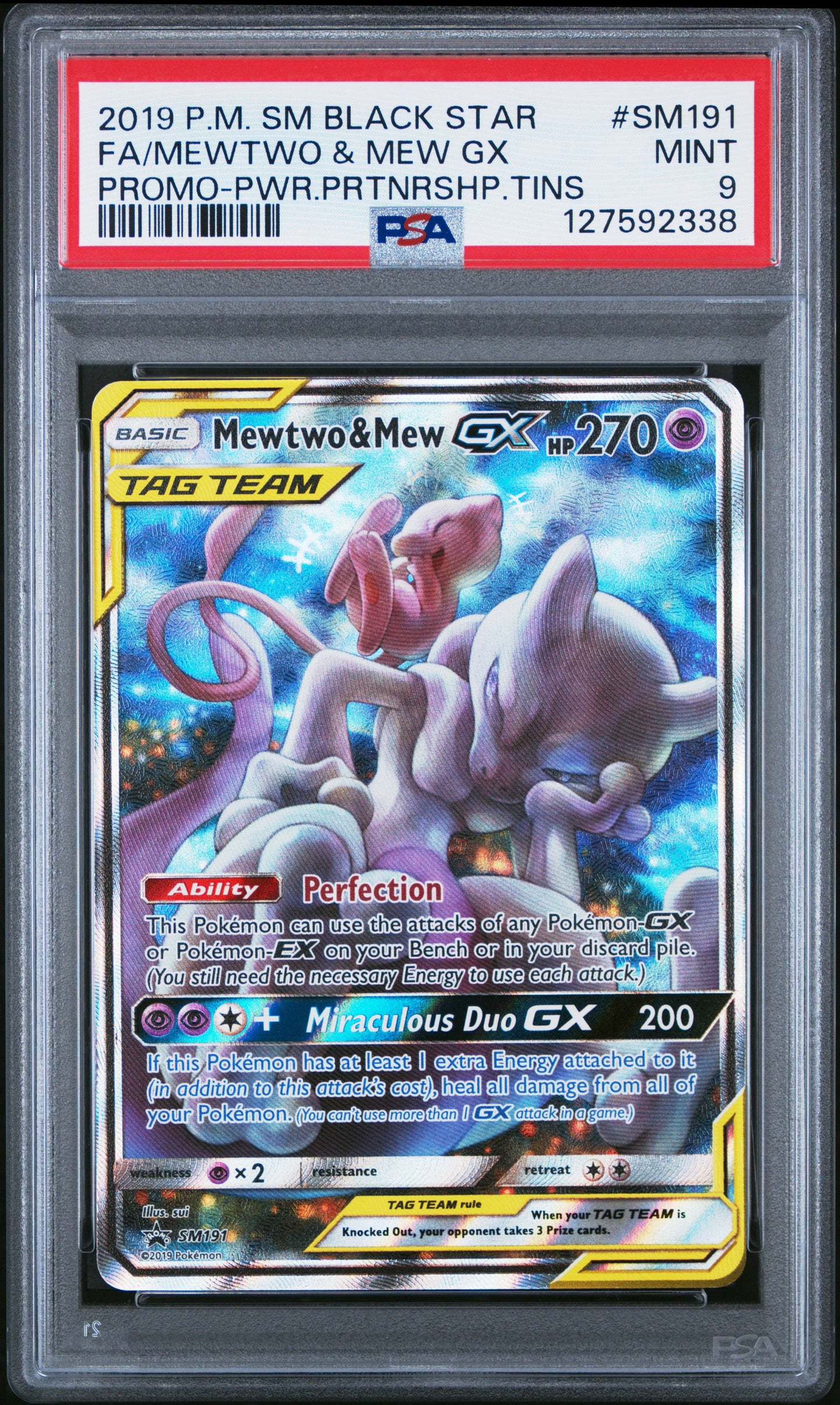 FA/MEWTWO & MEW GX PROMO PSA 9