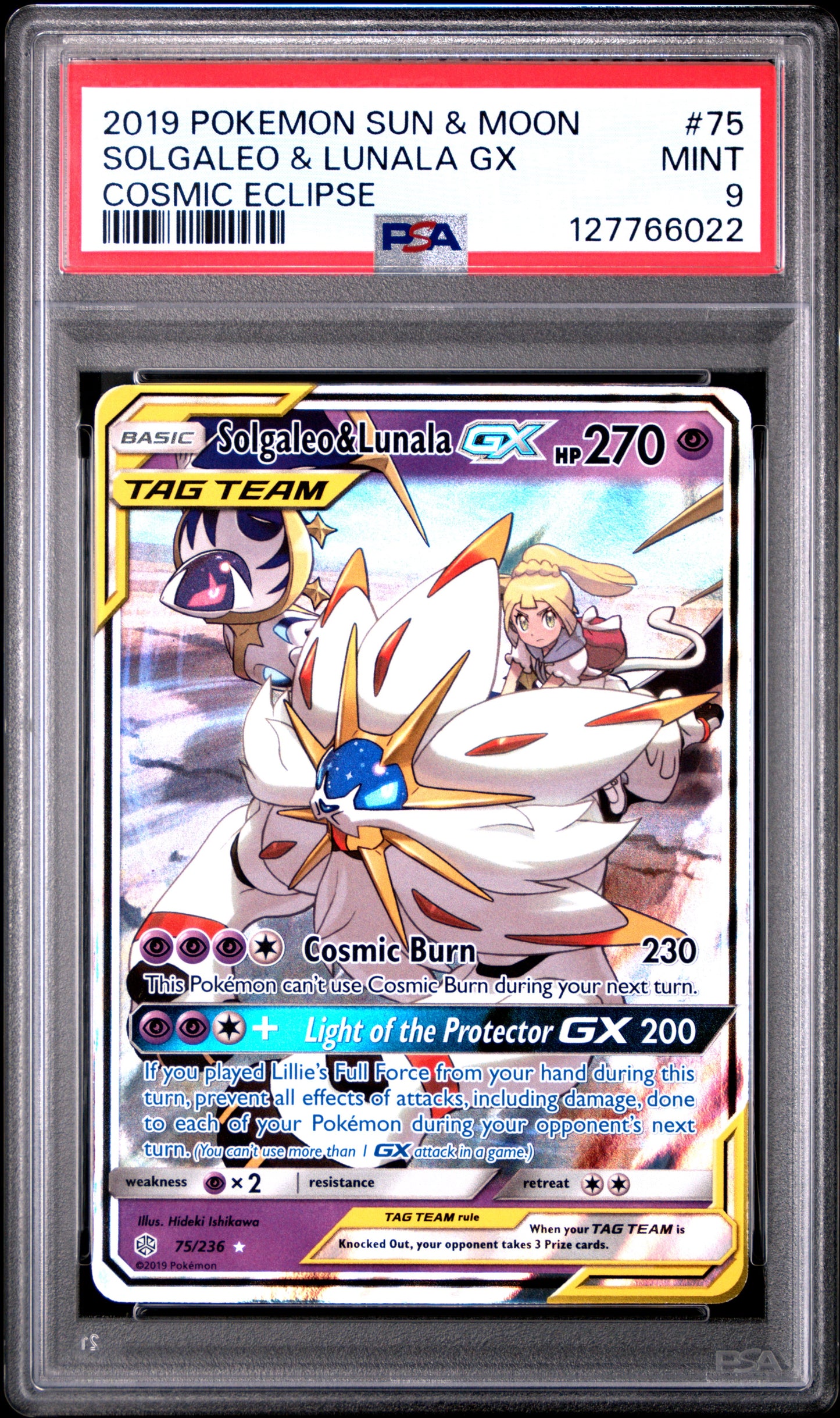 SOLGALEO & LUNALA GX COSMIC ECLIPSE PSA 9