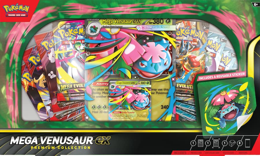 venusaur pokemon card pack Mega ex Premium Collection Style:Amethyst/Ruby Each booster contains ten Breloom What does Discover mechanic