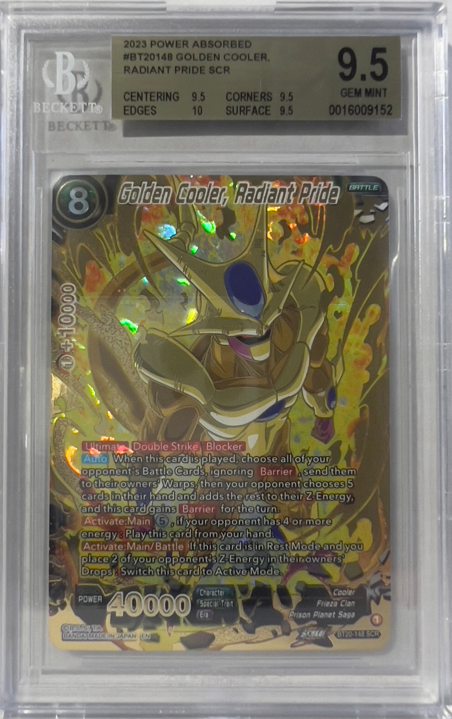 GOLDEN COOLER, RADIANT PRIDE SCR BGS 9.5