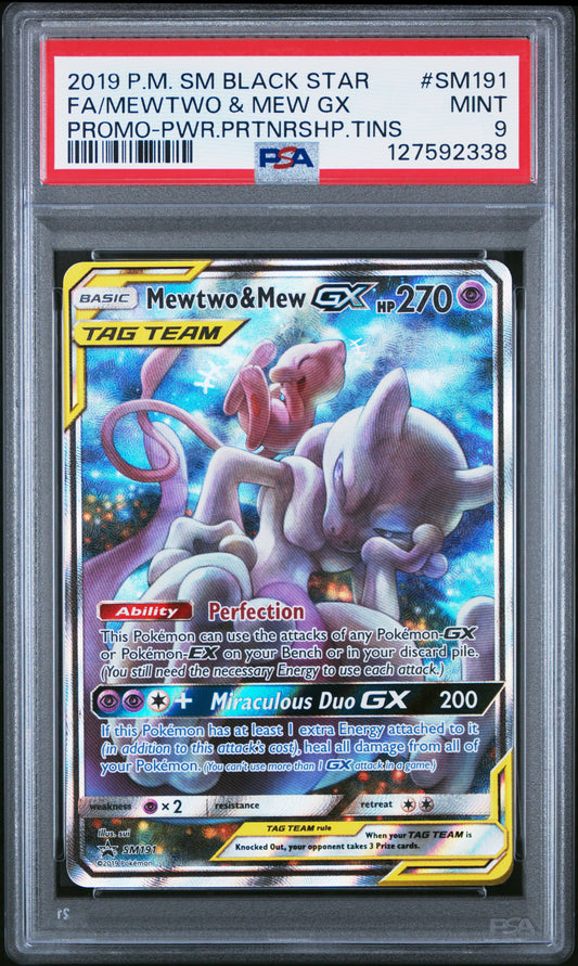 FA/MEWTWO & MEW GX PROMO PSA 9