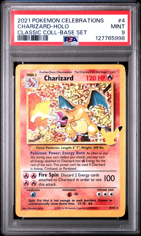 CHARIZARD-HOLO CLASSIC COLL-BASE SET PSA 9