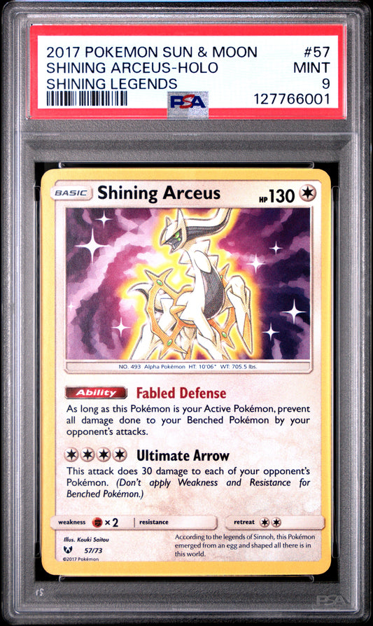 SHINING ARCEUS-HOLO SHINING LEGENDS PSA 9