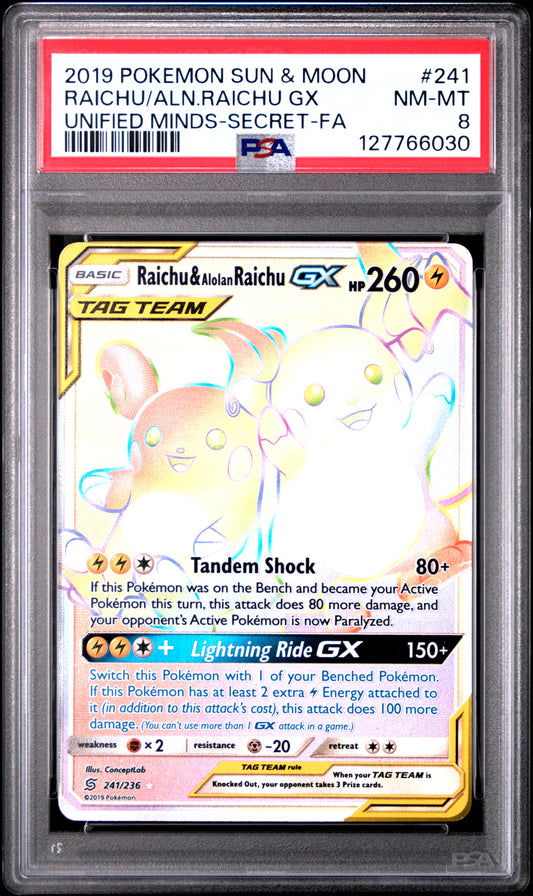 RAICHU/ALN.RAICHU GX UNIFIED MINDS PSA 8