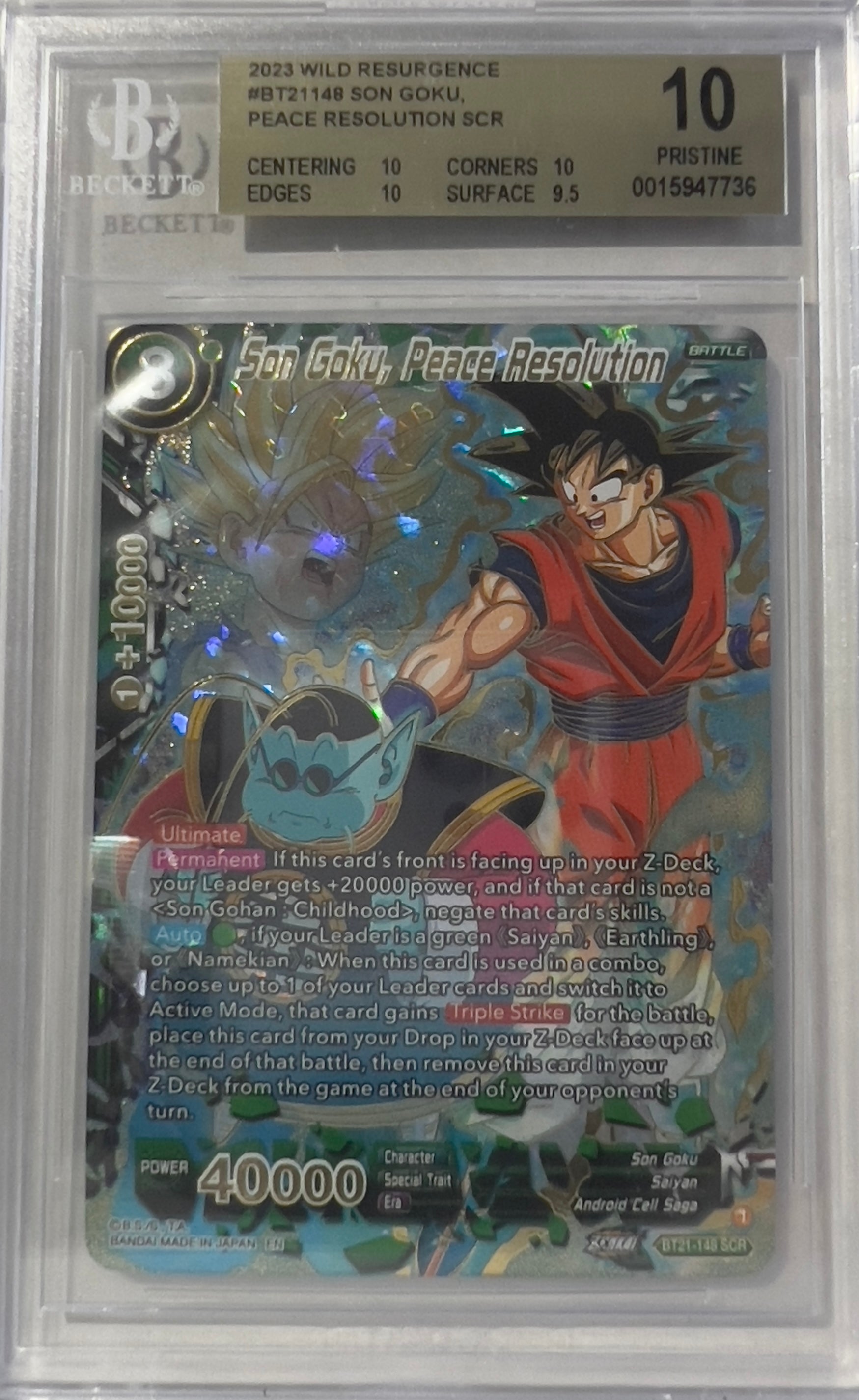 BGS9.5 Son Goku Peace Resolution Dragon Ball Super TCG Son Goku