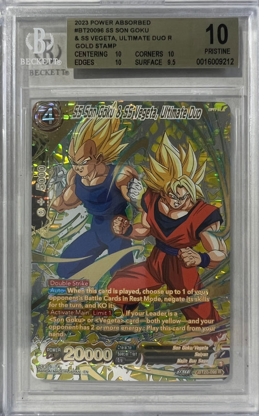 SS SON GOKU & SS VEGETA, ULTIMATE DUO R GOLD STAMP BGS 10